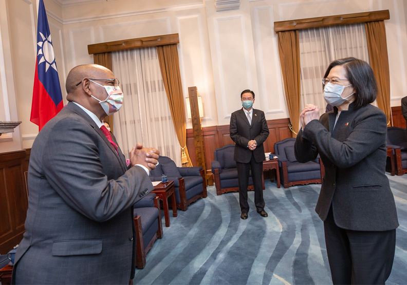 圖／總統蔡英文今接見索馬利蘭外長瑞格薩。總統府提供