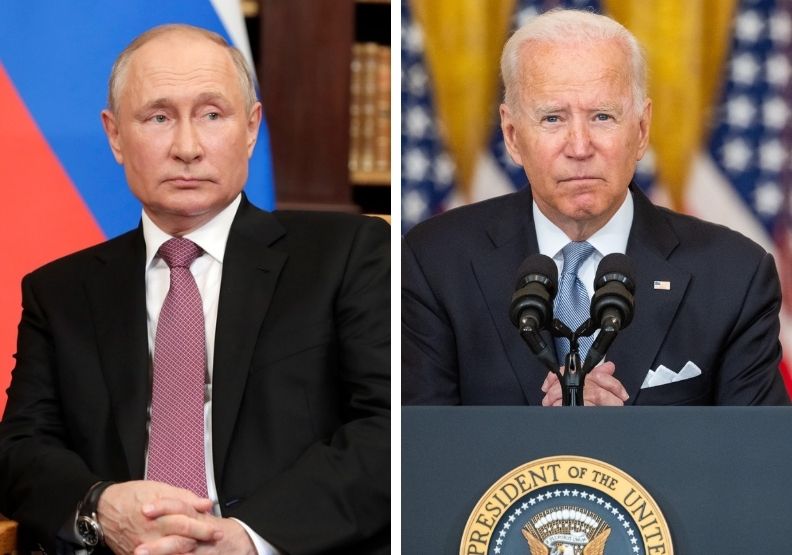俄羅斯總統普丁、美國總統拜登。圖片來源／President of Russia、Flickr by The White House