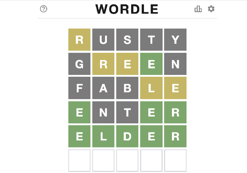 圖／全球最夯的填字遊戲「Wordle」。擷取自Wordle