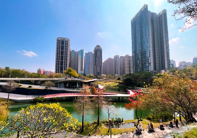 圖／占地3公頃的秋紅谷位處七期核心，首排豪宅屢創高價。台灣房屋提供