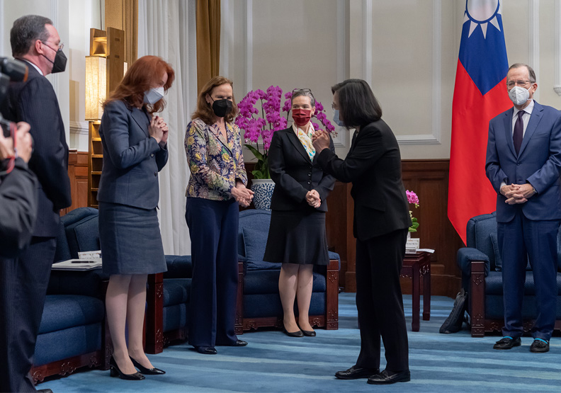 美國總統拜登指派訪台代表團今會見蔡英文。總統府提供