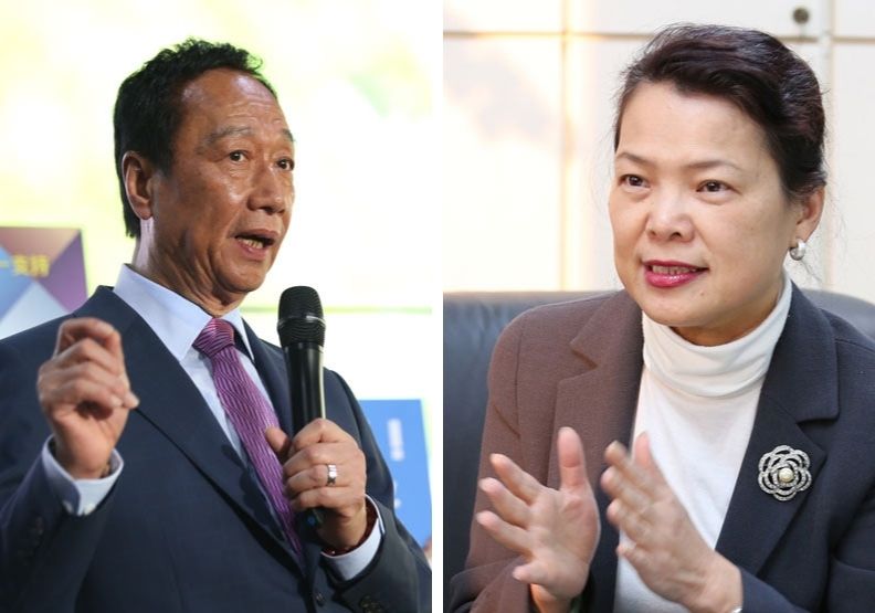 圖／左為鴻海集團創辦人郭台銘，右為經濟部長王美花。賴永祥攝、取自經濟部官網。
