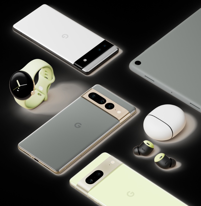 圖／Google五月一口氣推出多款硬體產品，Pixel系列包括手機、手錶、平板等。Google提供