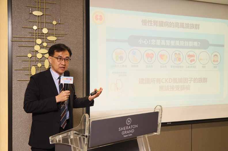 理事長陳宏麟表示基層診所進行早期篩檢時，期望能持續推動全民參與健檢的比例和提升腎臟健康識能。