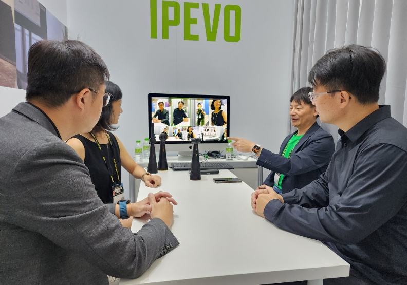 IPEVO開發360度視訊會議高階機種，大幅提高視訊會議的可視性。胡華勝攝