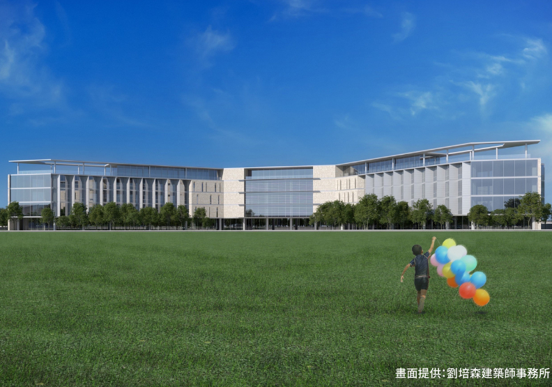 清大附醫建築與周遭環境模擬圖。清華大學提供