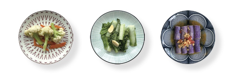蔬菜類：本書食譜中，每道蔬菜都是使用半份（生重50克）的量，因此每餐會有3道蔬菜。創意市集出版提供