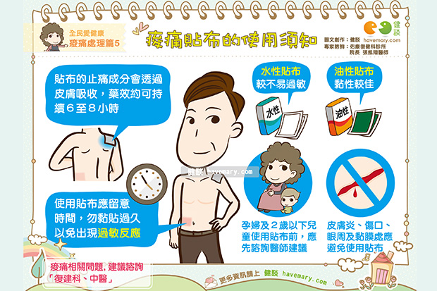 痠痛貼布的使用須知