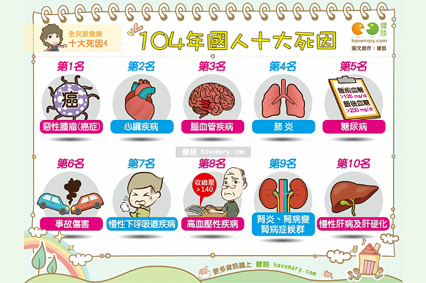 104年國人十大死因