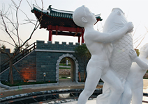 南、北韓展園 看順天亭與金日成花