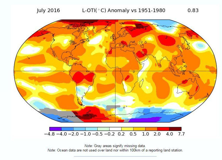 NASA：今年7月 是有紀錄以來地球最熱的1個月