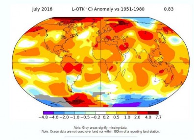 NASA：今年7月 是有紀錄以來地球最熱的1個月
