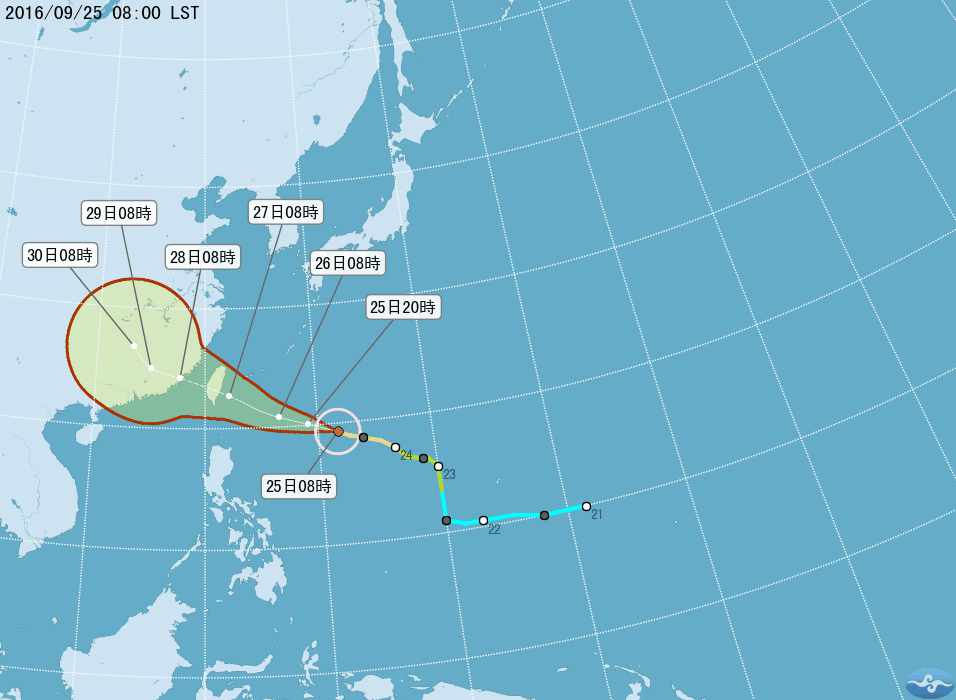 中颱梅姬威脅大 氣象局今天深夜發海上警報