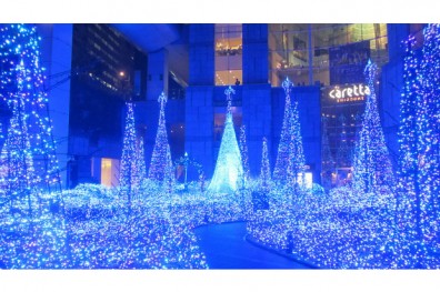 Caretta汐留聖誕點燈 藍色精靈之森